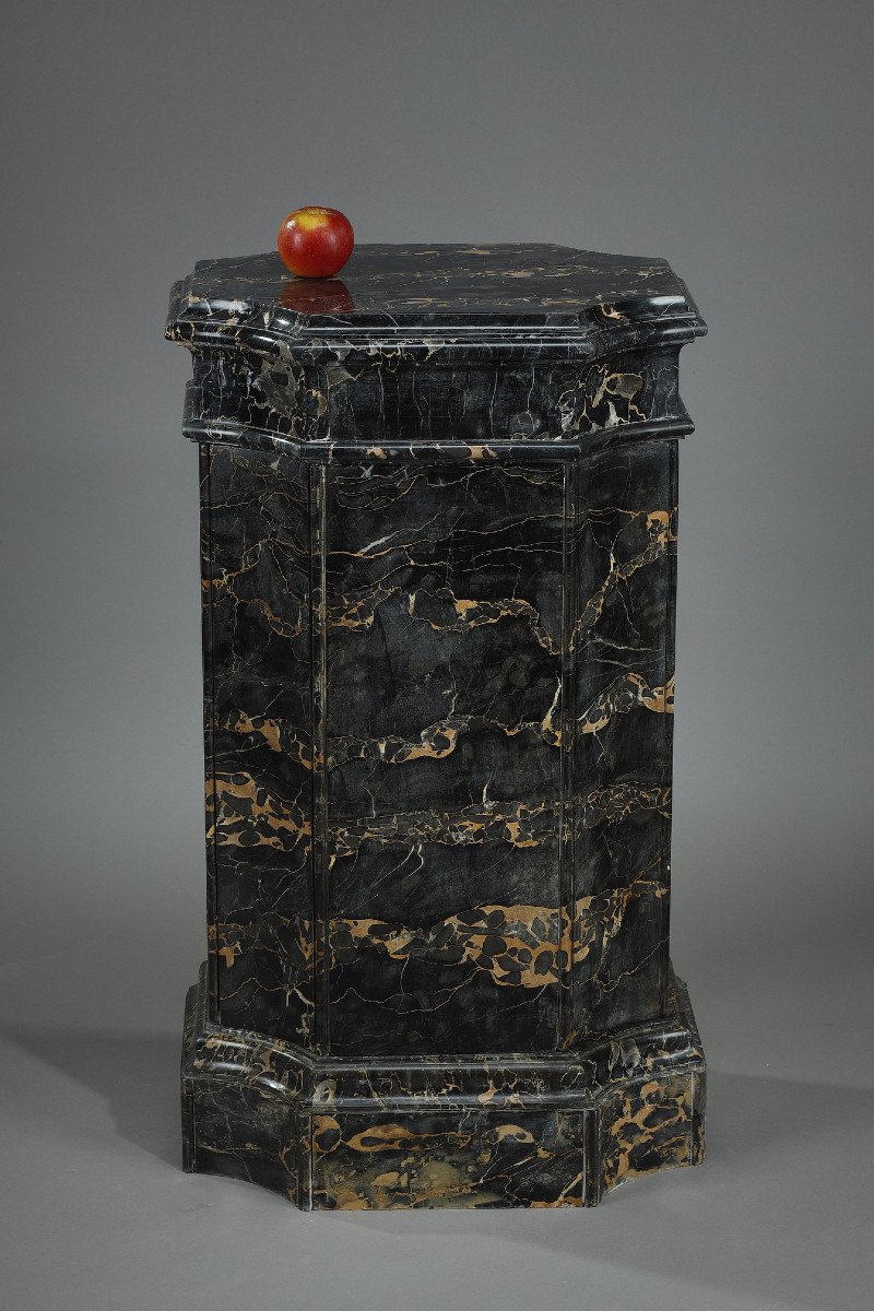 Octagonal Portor Marble Column, 19th Century-photo-3