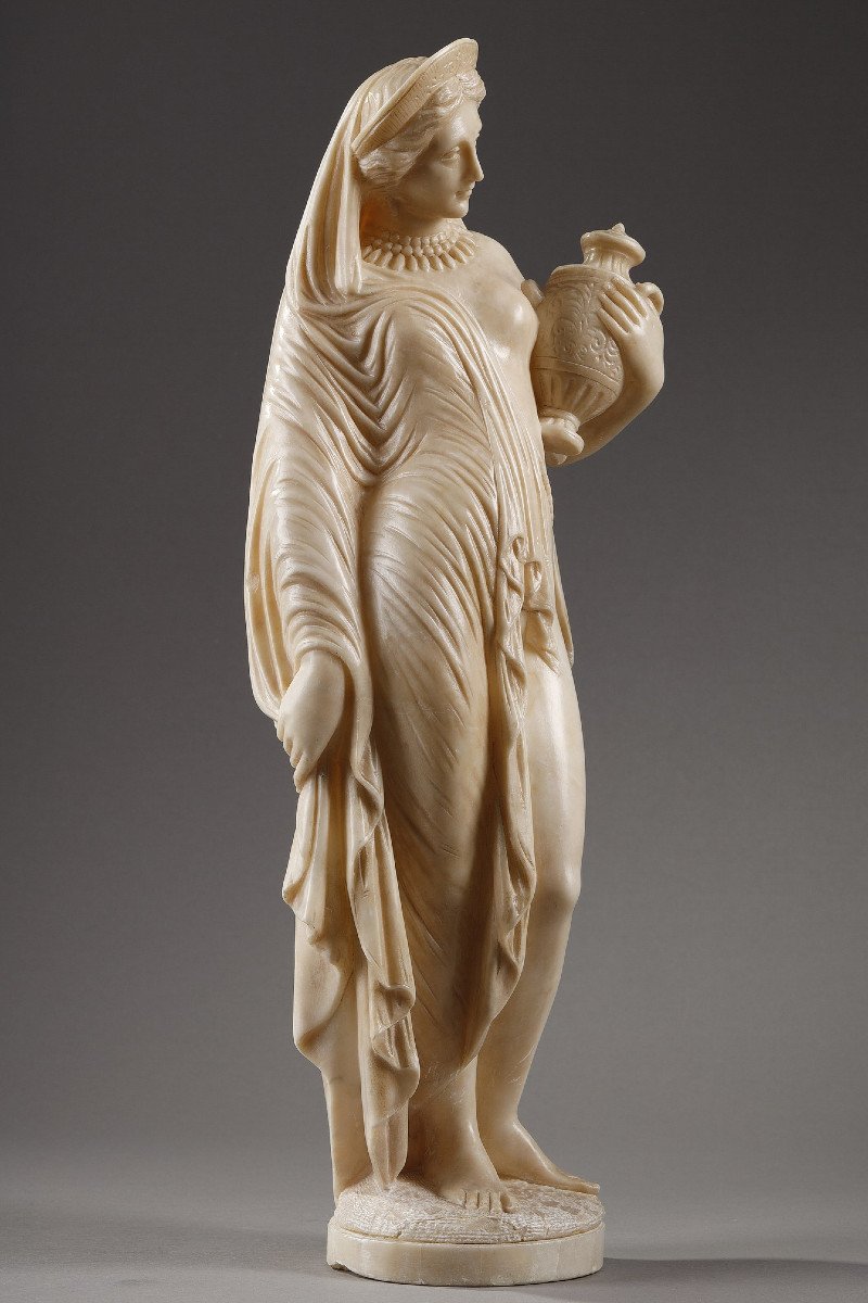 "pandora" After James Pradier, Alabaster Statuette, 19th Century-photo-3