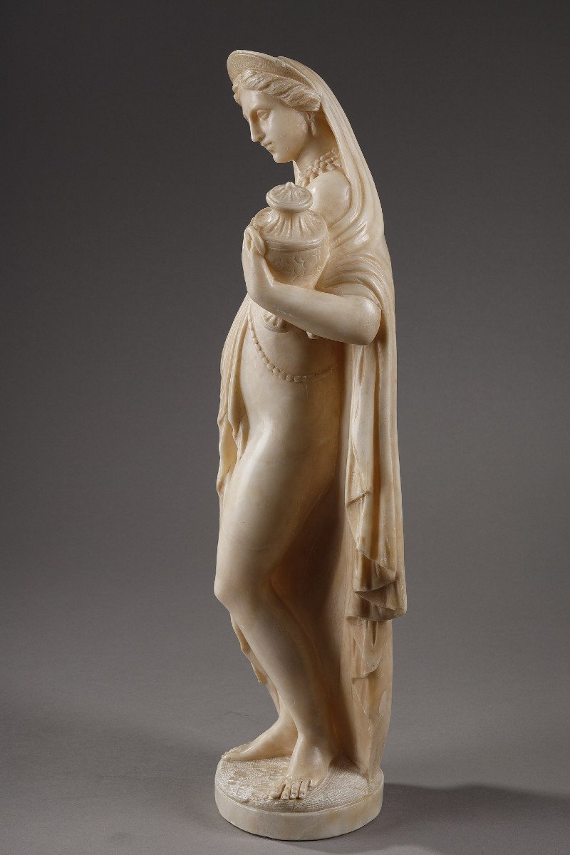 "pandora" After James Pradier, Alabaster Statuette, 19th Century-photo-3