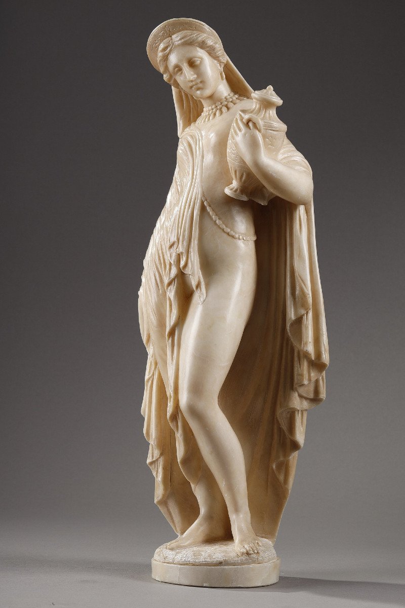 "pandora" After James Pradier, Alabaster Statuette, 19th Century-photo-4