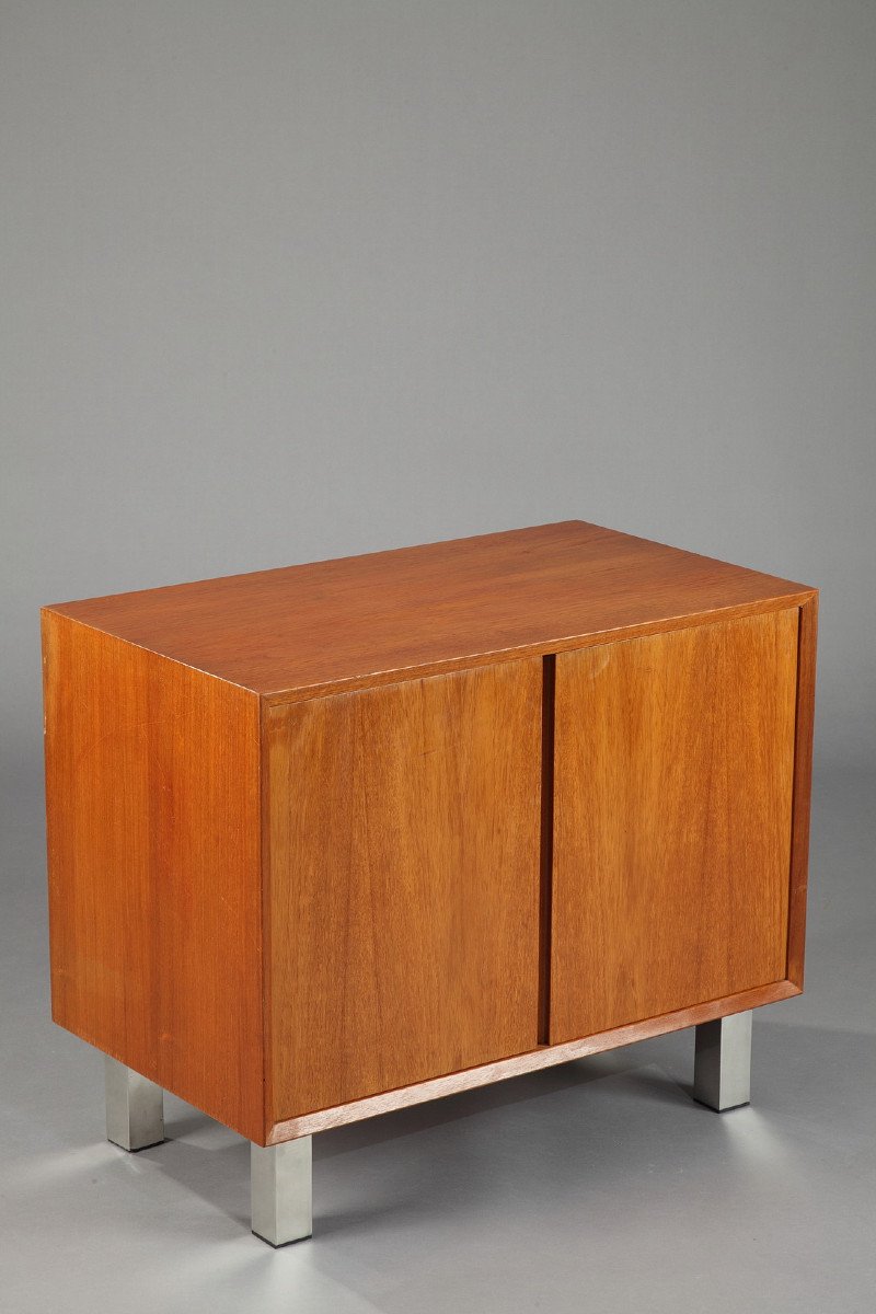 Low Cabinet In Teak Veneer With Two Leaves, Danish Design 1960-photo-4