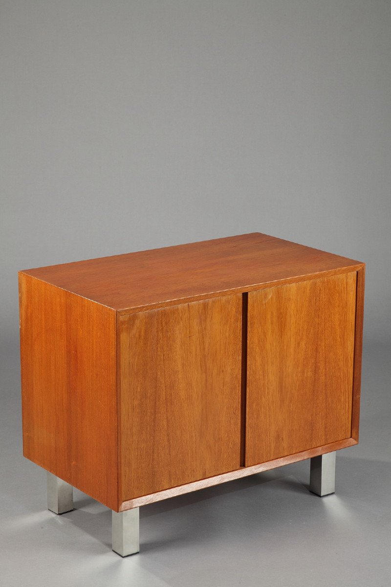 Meuble Bas En Placage De Teck à Deux Vantaux, Design Danois 1960-photo-4