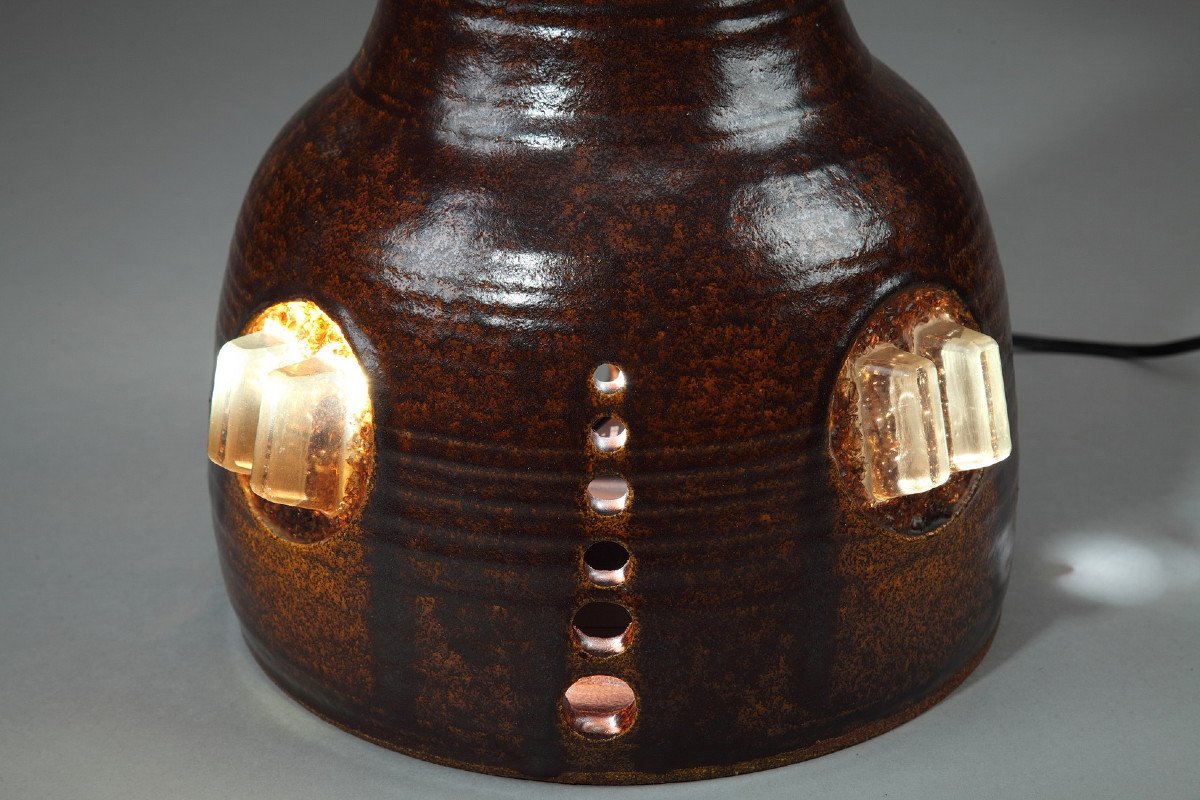 Large Resin Table Lamp From The Accolay Workshops, 1970's -photo-4