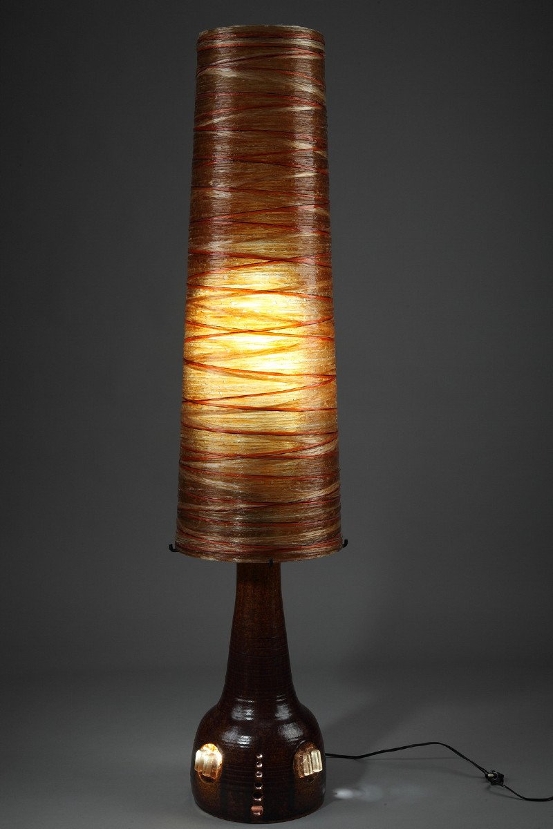 Large Resin Table Lamp From The Accolay Workshops, 1970's -photo-4