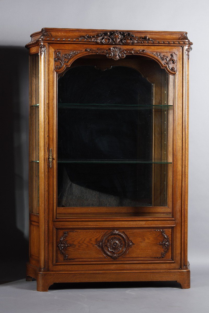 Pair Of Argentier Or Showcase With A Large Regency Style Door-photo-4