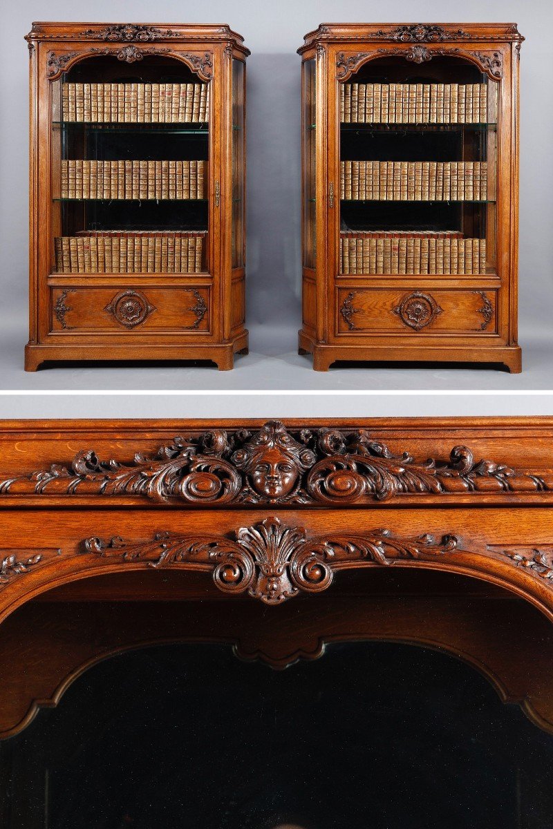 Pair Of Argentier Or Showcase With A Large Regency Style Door