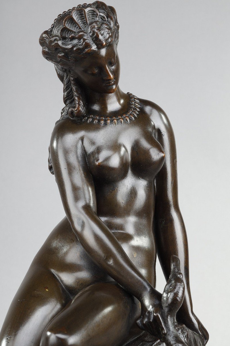 Bronze "Léda Et Le Cygne" De Louis Kley (1833-1911) -photo-5