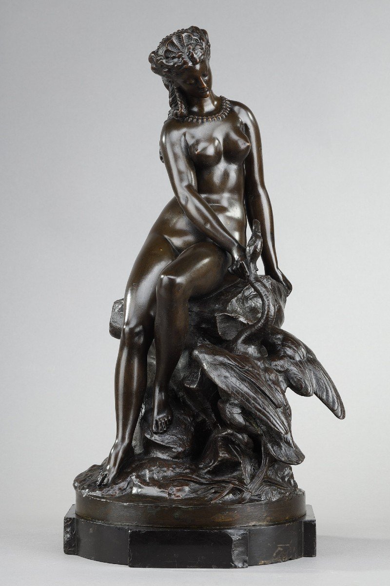 Bronze "Léda Et Le Cygne" De Louis Kley (1833-1911) 