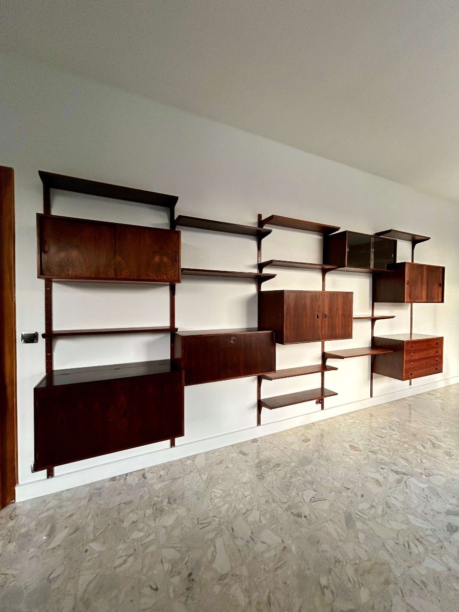 Hansen & Guldborg Møbler Wall Bookcase In Rosewood, Denmark 1960-photo-2