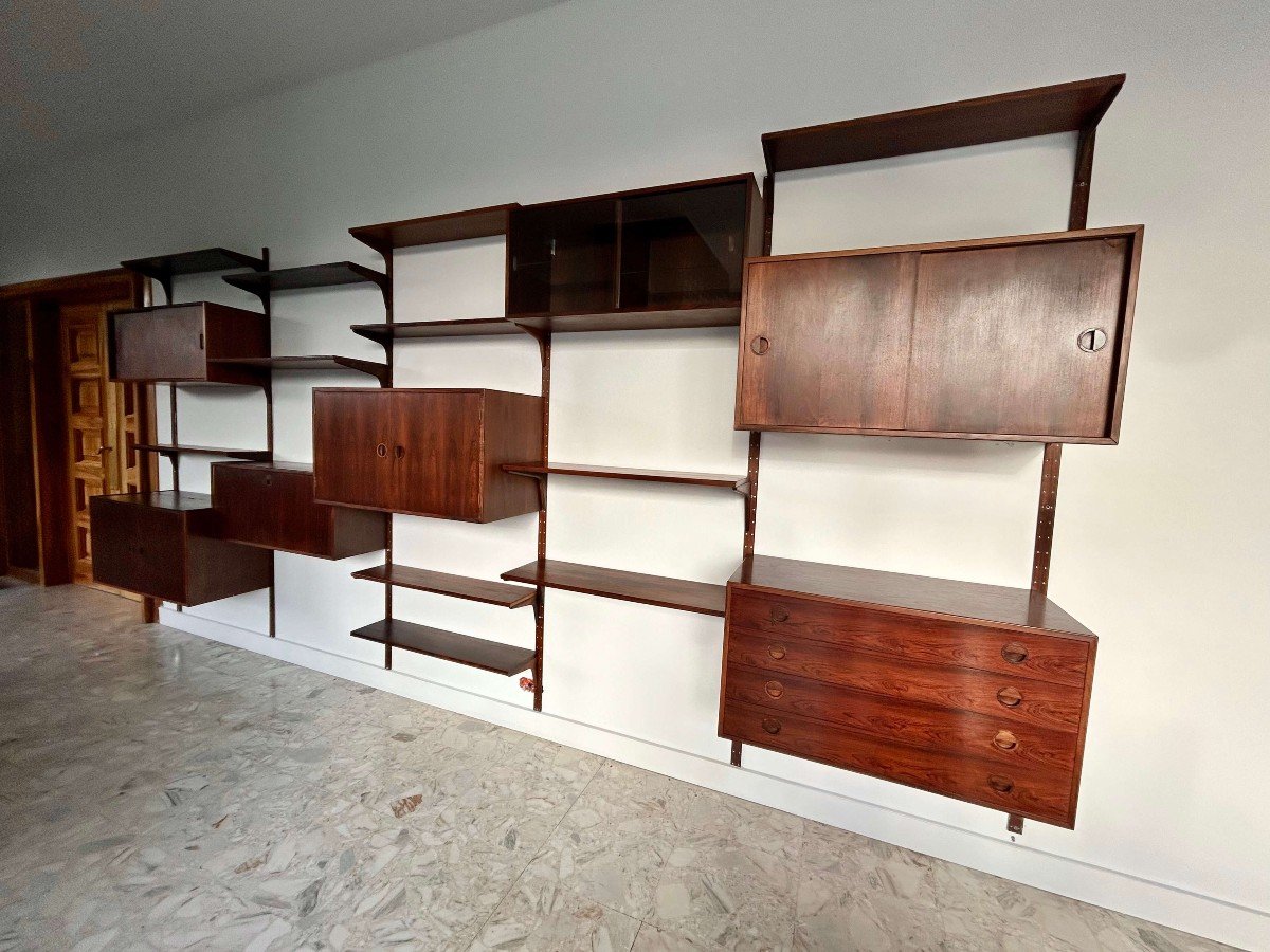 Hansen & Guldborg Møbler Wall Bookcase In Rosewood, Denmark 1960-photo-4