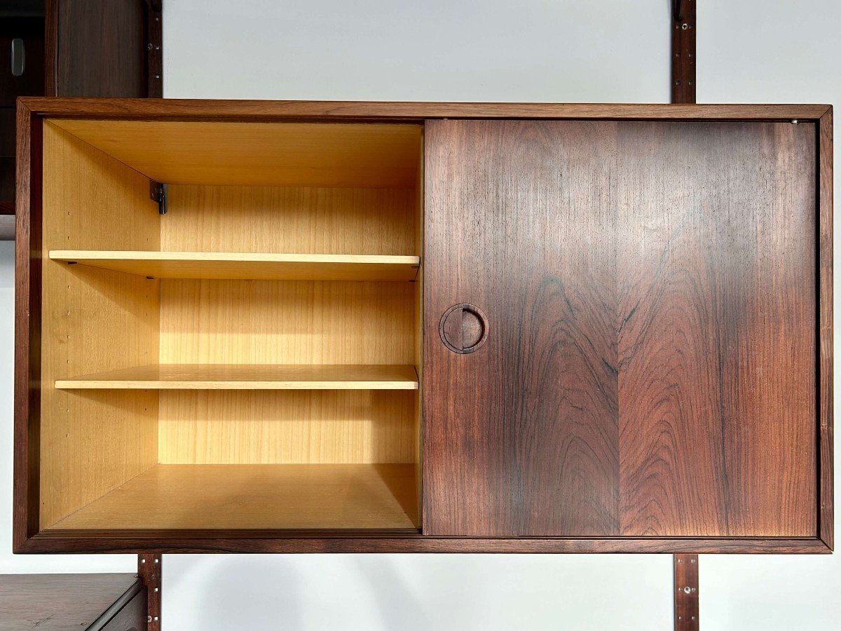 Hansen & Guldborg Møbler Wall Bookcase In Rosewood, Denmark 1960-photo-5