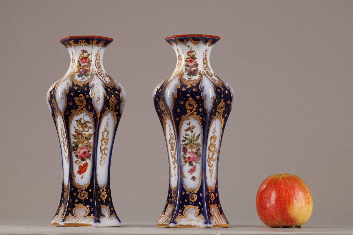 Paire De Vases Napoléon III En Porcelaine-photo-2