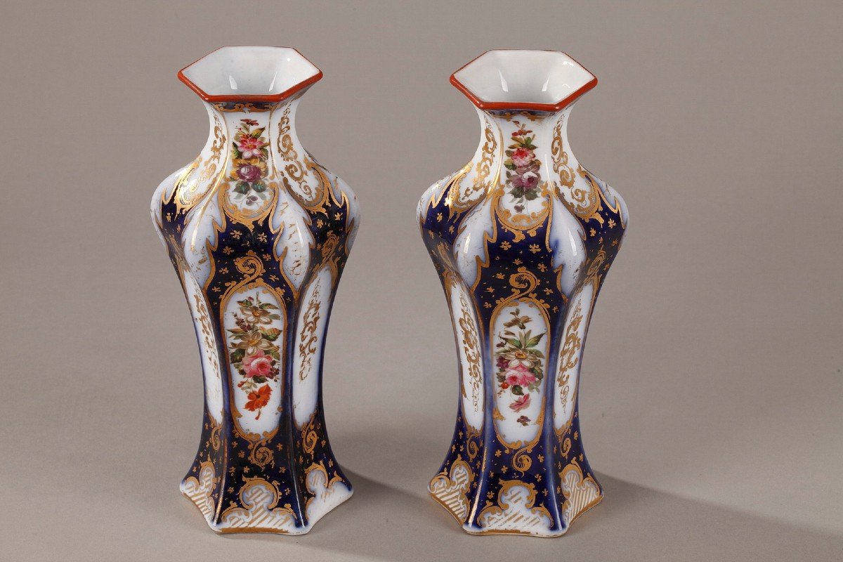 Paire De Vases Napoléon III En Porcelaine-photo-3