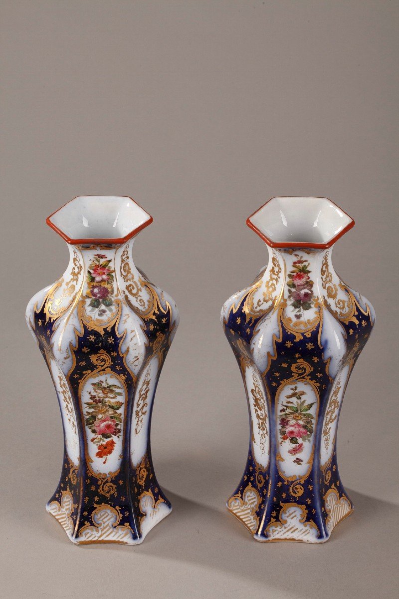 Paire De Vases Napoléon III En Porcelaine-photo-4