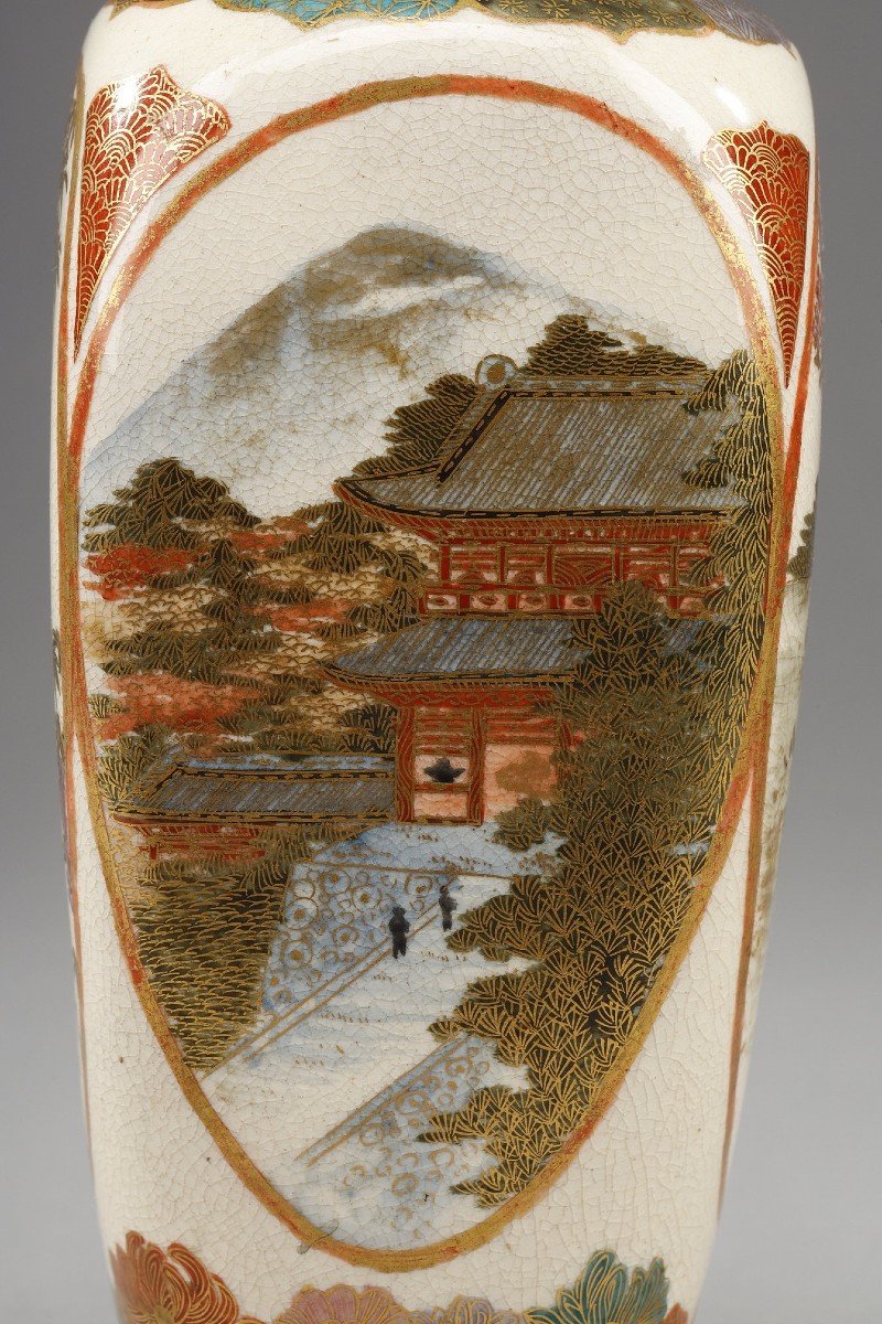 Petit Vase En Porcelaine De Satsuma Du Japon, époque Meiji (1868-1912).-photo-2