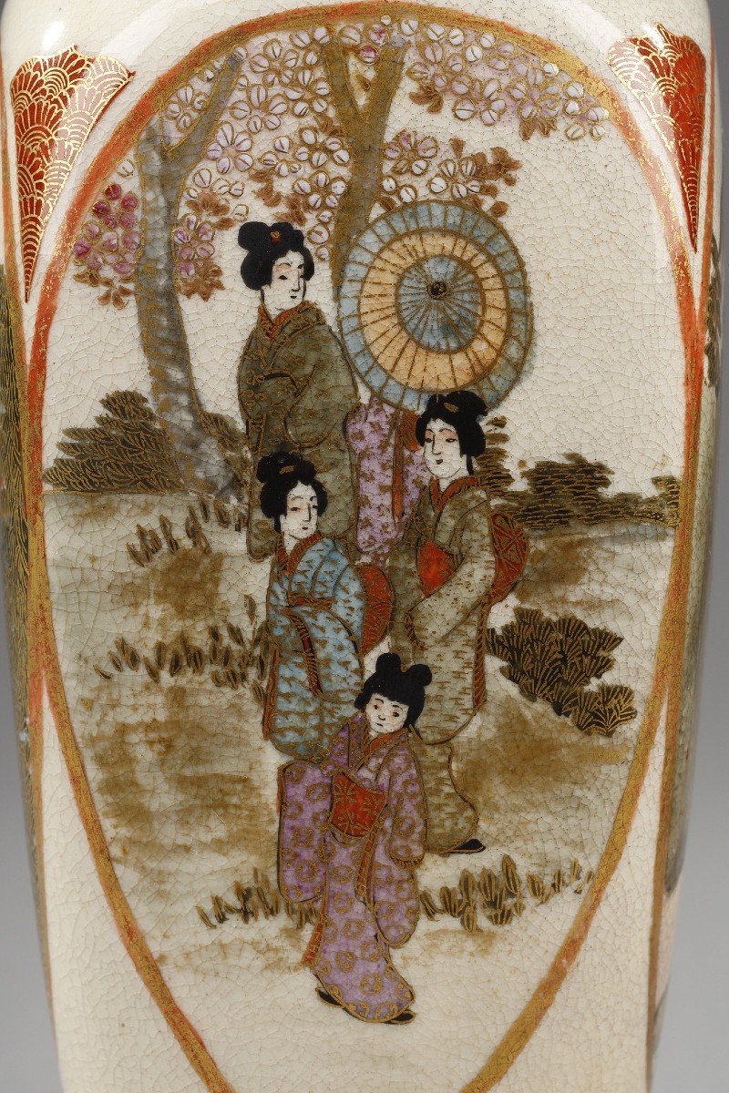 Petit Vase En Porcelaine De Satsuma Du Japon, époque Meiji (1868-1912).-photo-3