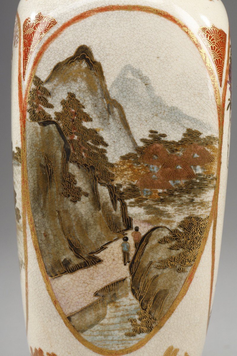 Petit Vase En Porcelaine De Satsuma Du Japon, époque Meiji (1868-1912).-photo-4