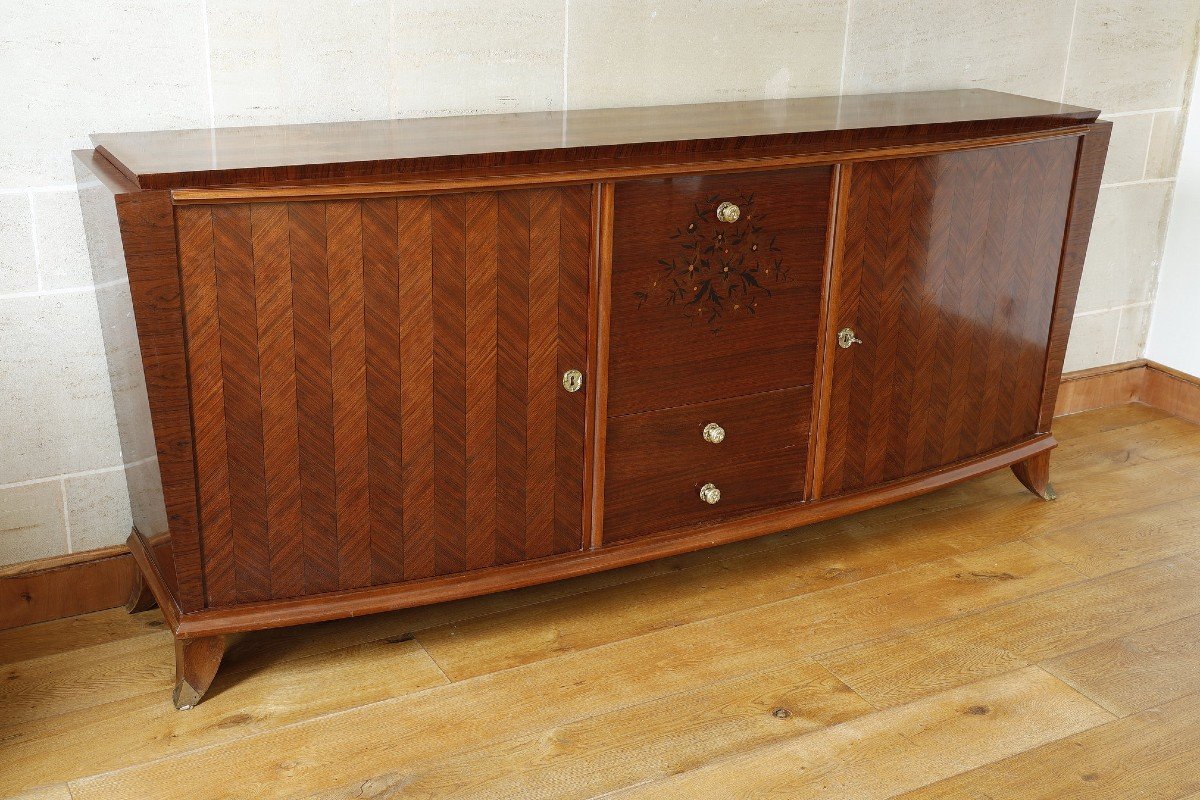 Sideboard In Rosewood And Rosewood In The Taste Of Jules Leleu-photo-2