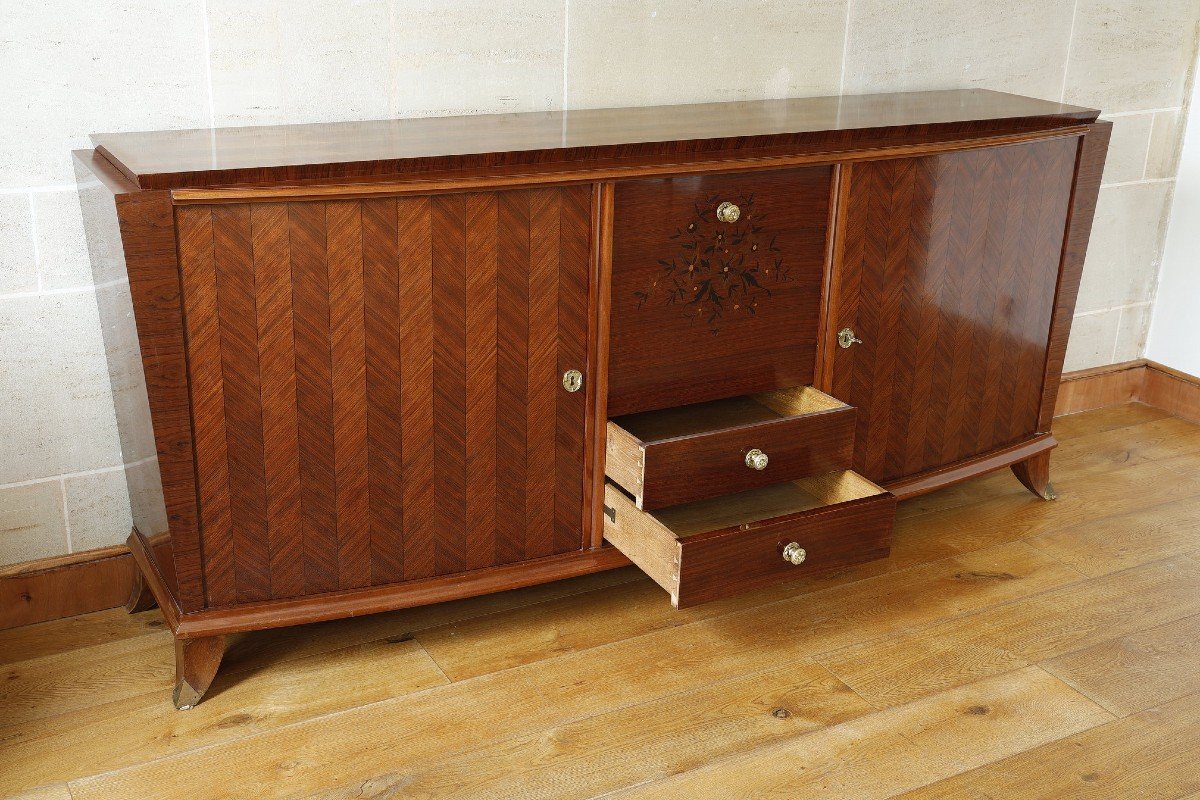 Sideboard In Rosewood And Rosewood In The Taste Of Jules Leleu-photo-3