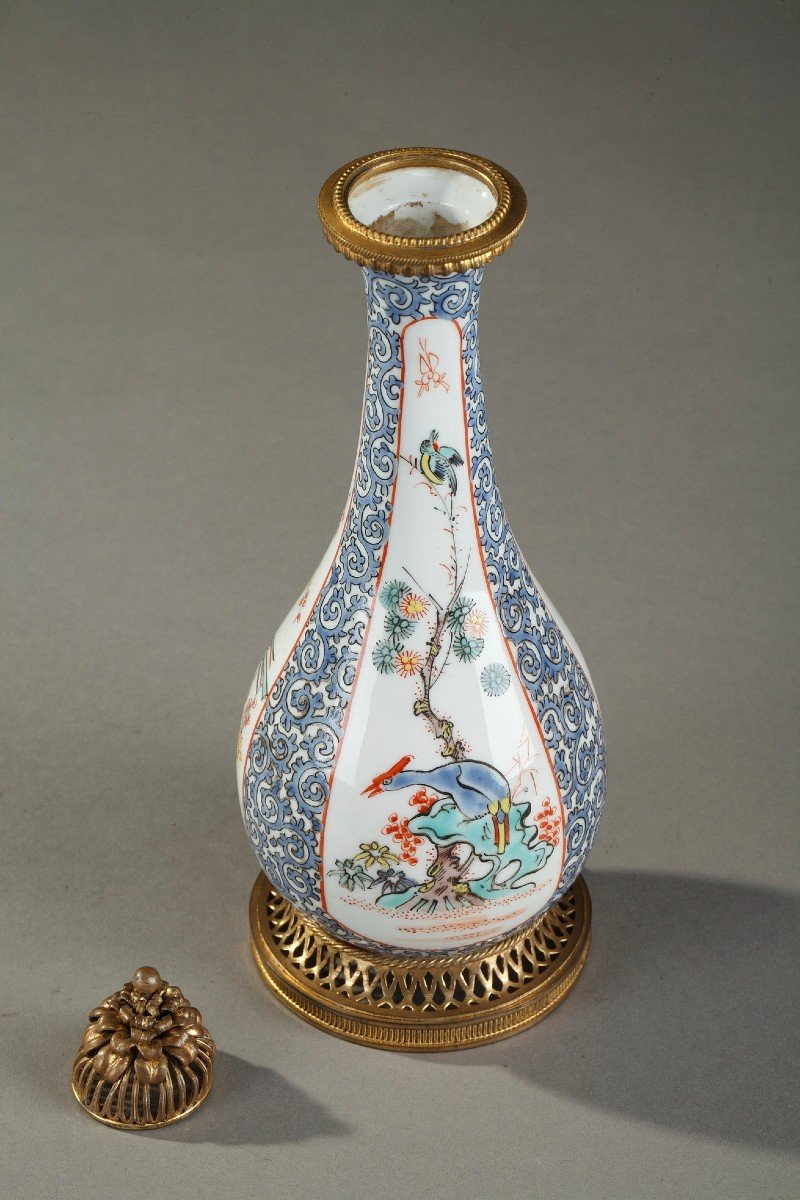 Flacon De Parfum Ancien : Fiole à Opium En Porcelaine Et émail, Manufacture Samson-photo-3