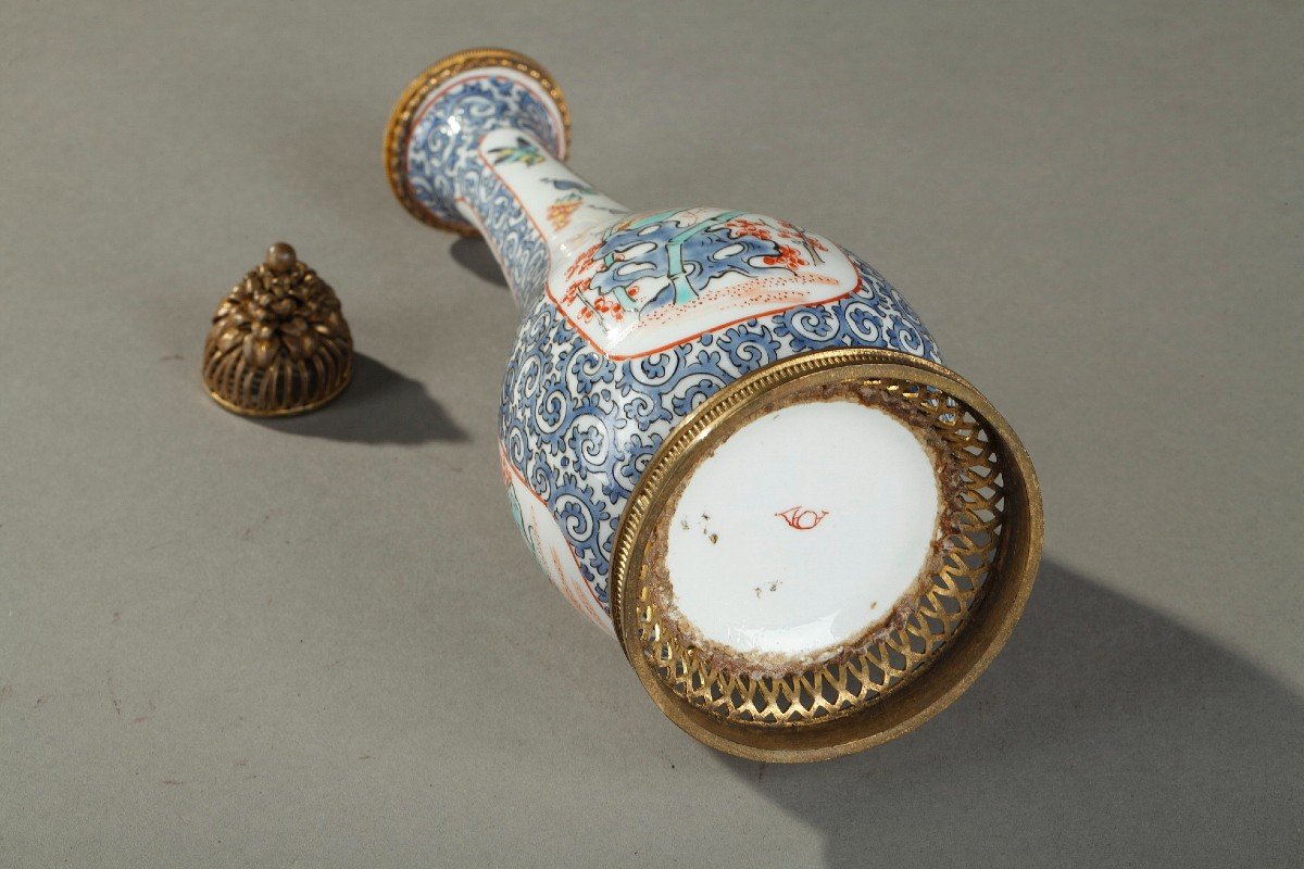 Flacon De Parfum Ancien : Fiole à Opium En Porcelaine Et émail, Manufacture Samson-photo-7