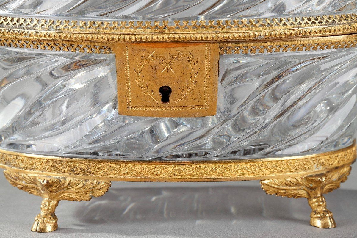 Charles X Period Cut Crystal And Gilt Bronze Jewelry Box-photo-2