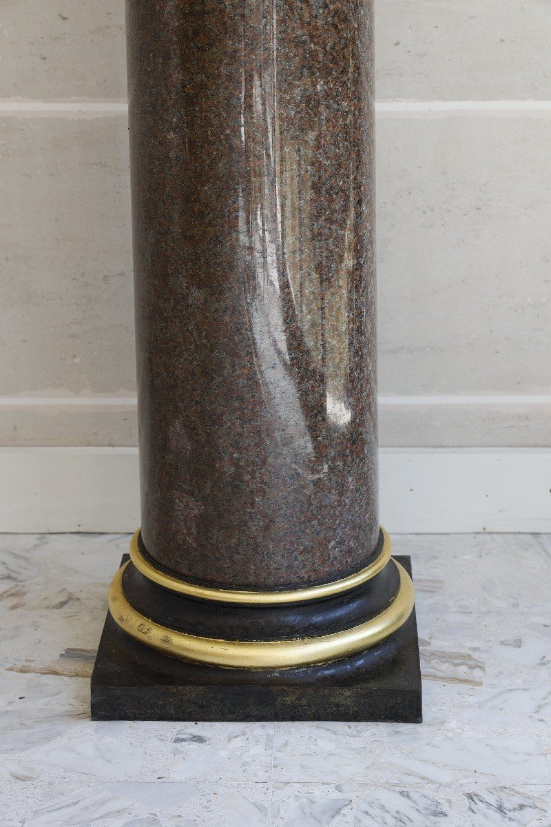 Importante Colonne En Granit Et Bronze Doré De Style Néoclassique, XXe -photo-5