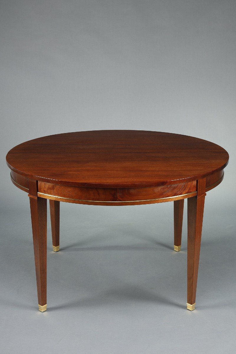 Table In Solid Mahogany And Mahogany Veneer With Extensions, Louis XVI Style-photo-2