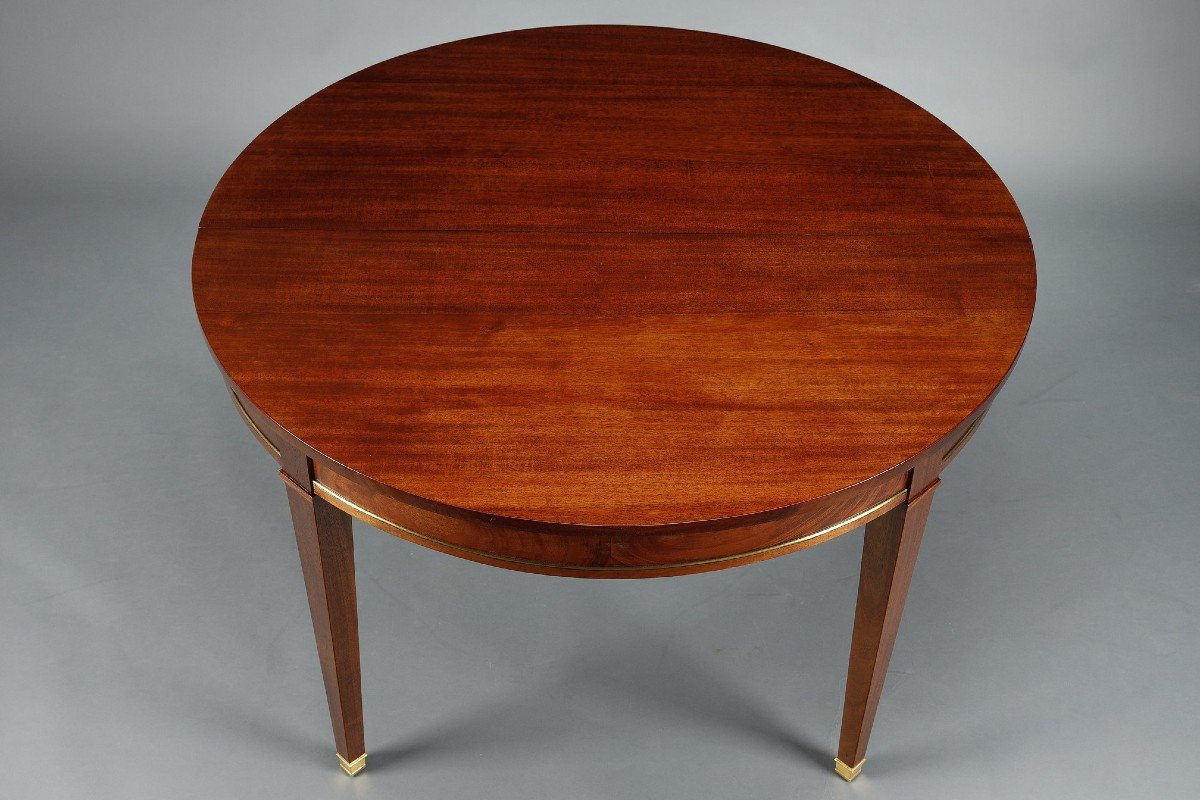 Table In Solid Mahogany And Mahogany Veneer With Extensions, Louis XVI Style-photo-4