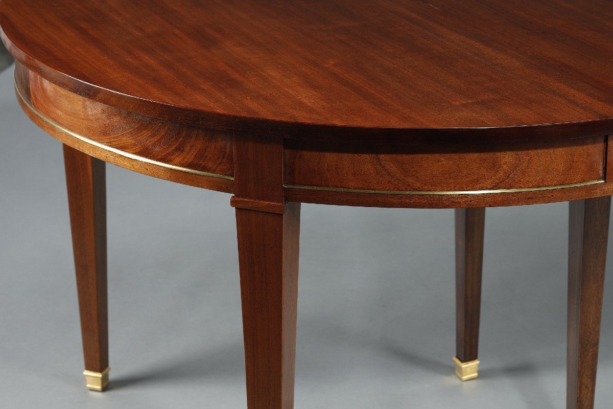 Table In Solid Mahogany And Mahogany Veneer With Extensions, Louis XVI Style-photo-2