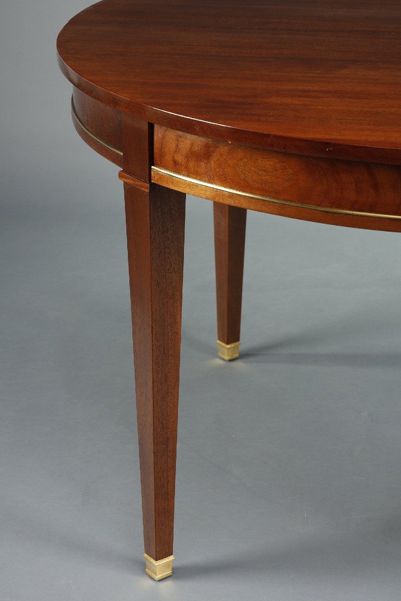 Table In Solid Mahogany And Mahogany Veneer With Extensions, Louis XVI Style-photo-3