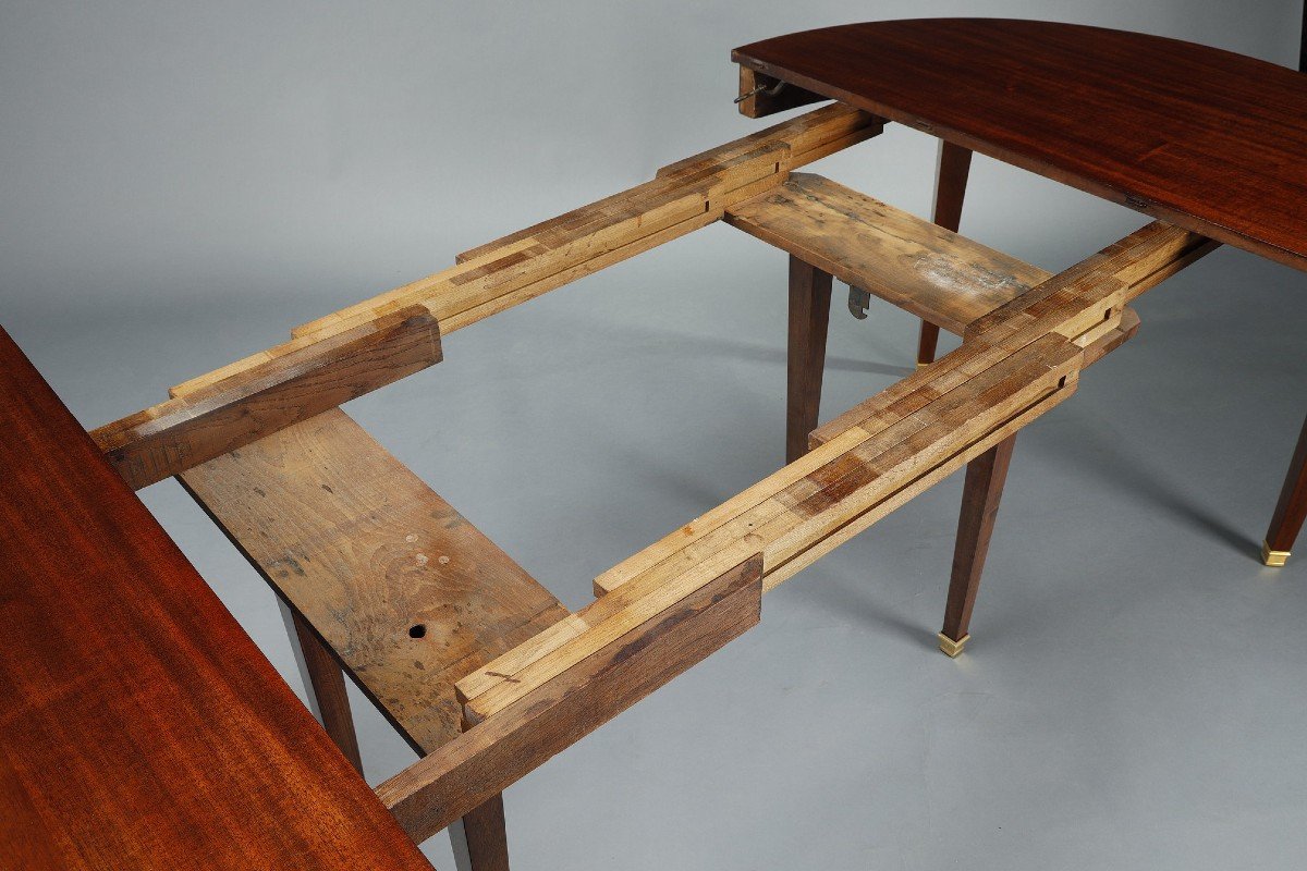 Table In Solid Mahogany And Mahogany Veneer With Extensions, Louis XVI Style-photo-7