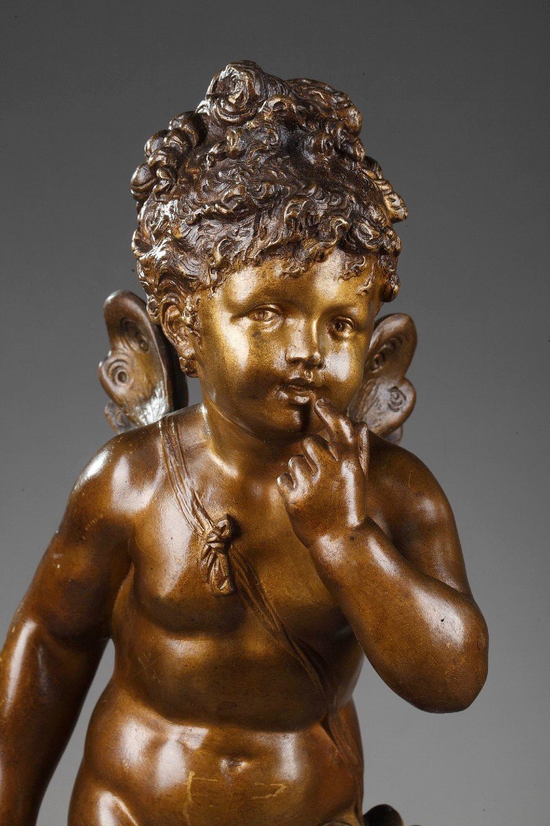 Sculpture En Bronze "psyché" De Paul Duboy (1830-1887)-photo-1