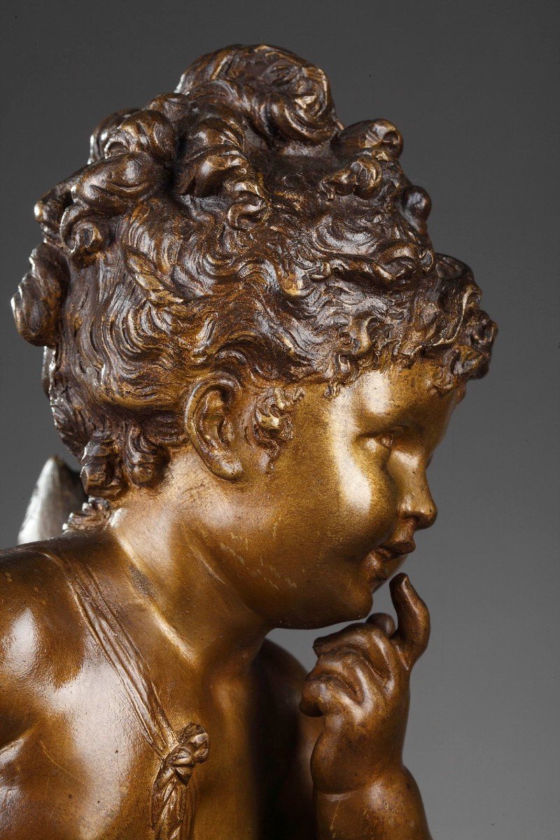 Bronze Sculpture "psyche" By Paul Duboy (1830-1887)-photo-2