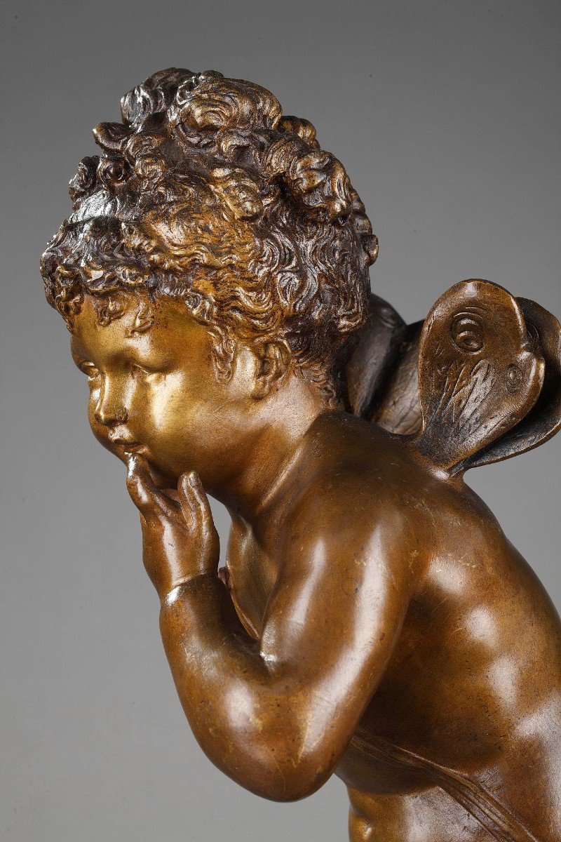 Bronze Sculpture "psyche" By Paul Duboy (1830-1887)-photo-3