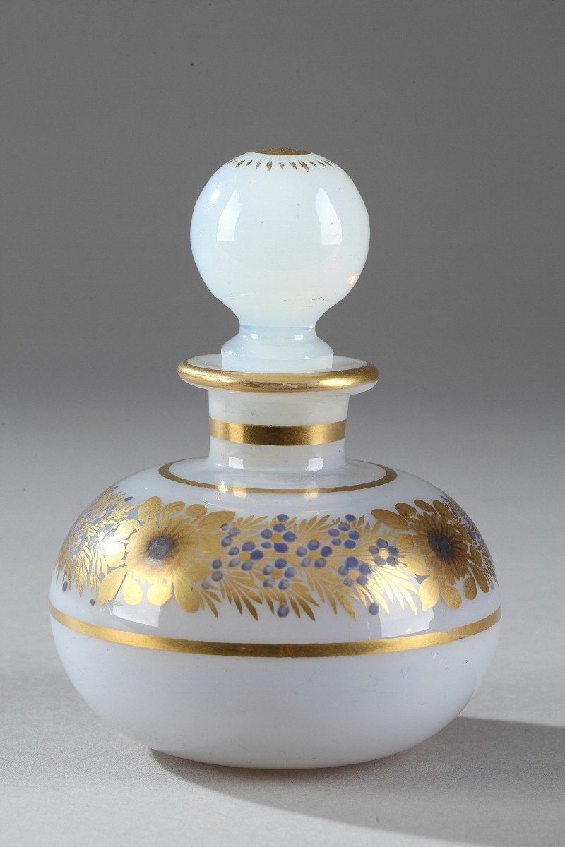 Small Soapy Opaline Bottle With Desvignes Decor