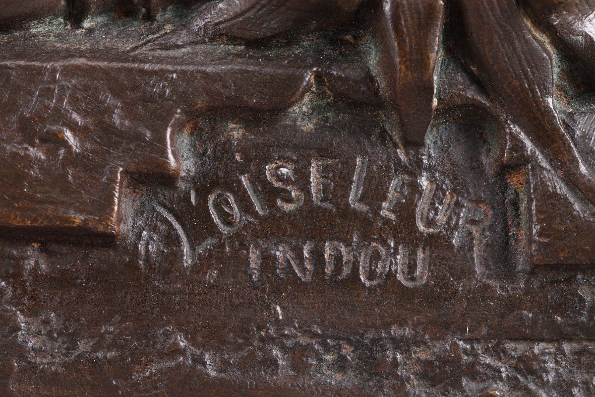 Grand Bronze "l'oiseleur Indou" d'Auguste De Wever (belge, 1836-1910)-photo-2