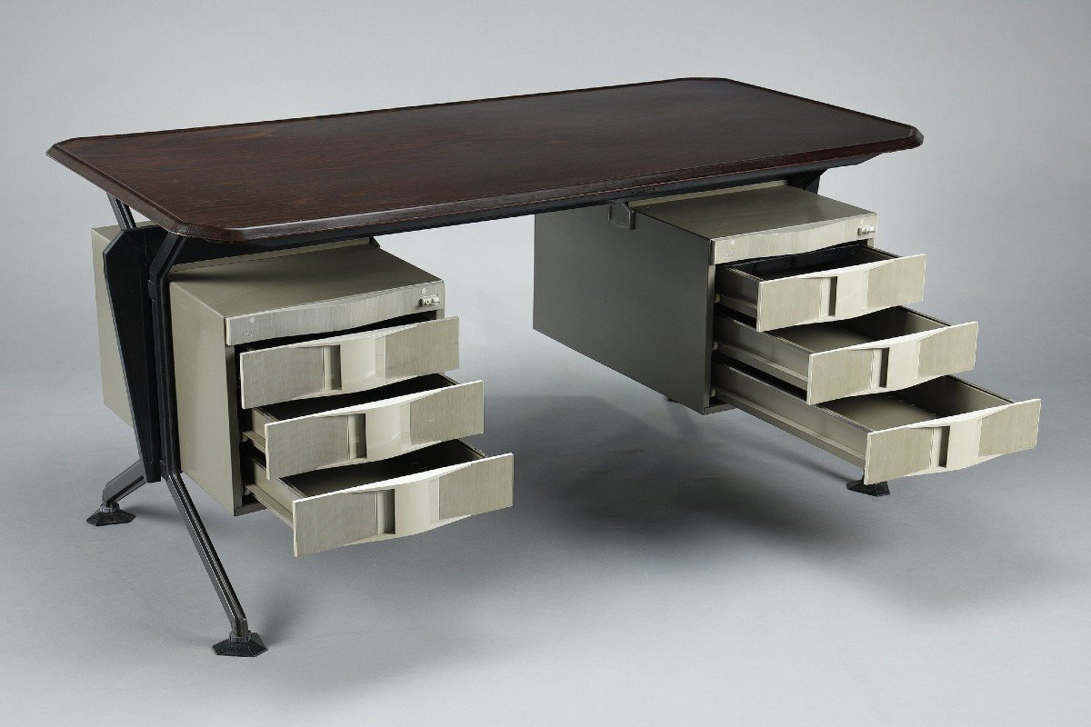 Large "arco" Desk For Olivetti By Bbpr-photo-3