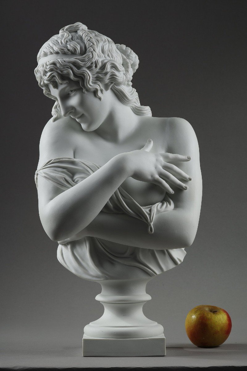 Biscuit Bust After Jean Antoine Houdon (1741-1828): Modesty-photo-2