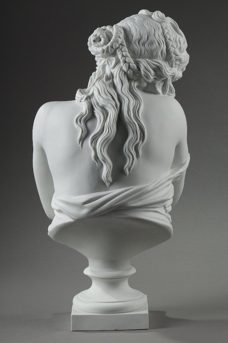 Biscuit Bust After Jean Antoine Houdon (1741-1828): Modesty-photo-1