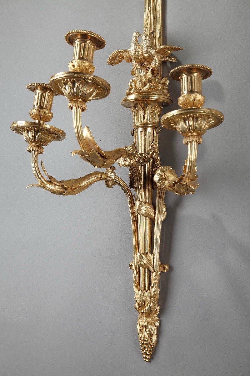 Pair Of Large Louis XVI Style Wall Lights-photo-2