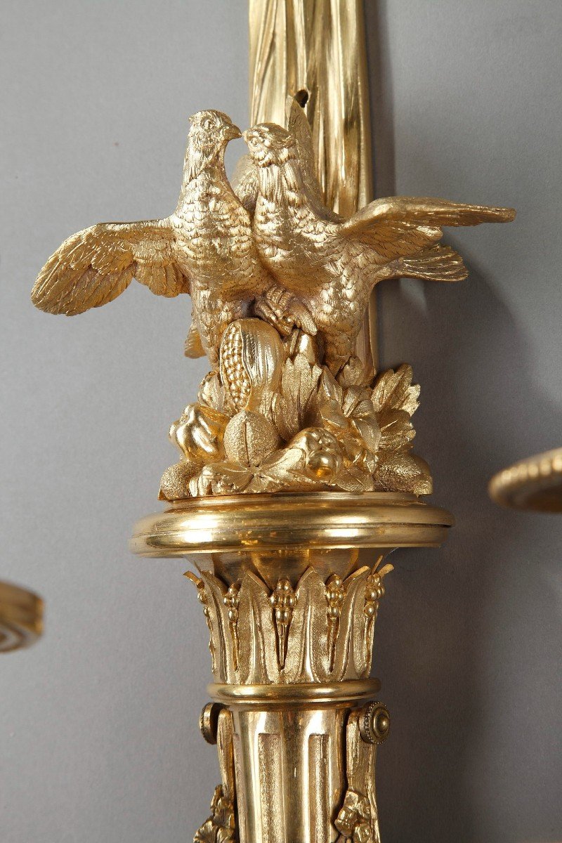 Pair Of Large Louis XVI Style Wall Lights-photo-6