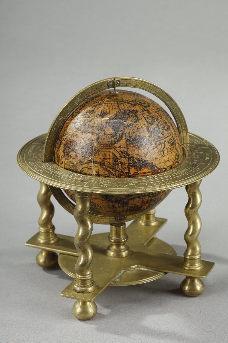 Rare Pair Of Celestial And Terrestrial Table Globes, By Vincenzo Coronelli, 1697-photo-3