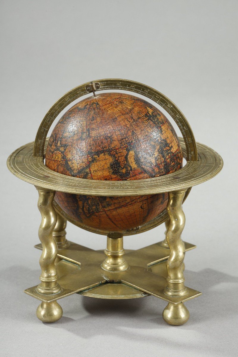 Rare Pair Of Celestial And Terrestrial Table Globes, By Vincenzo Coronelli, 1697-photo-4