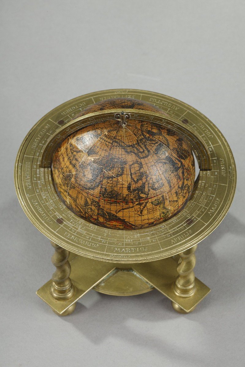 Rare Pair Of Celestial And Terrestrial Table Globes, By Vincenzo Coronelli, 1697-photo-1