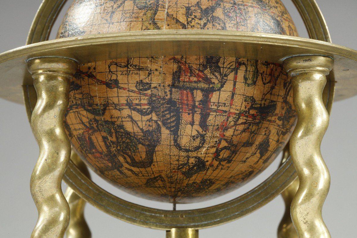 Rare Pair Of Celestial And Terrestrial Table Globes, By Vincenzo Coronelli, 1697-photo-3