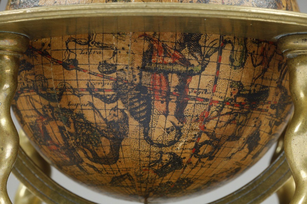 Rare Pair Of Celestial And Terrestrial Table Globes, By Vincenzo Coronelli, 1697-photo-4