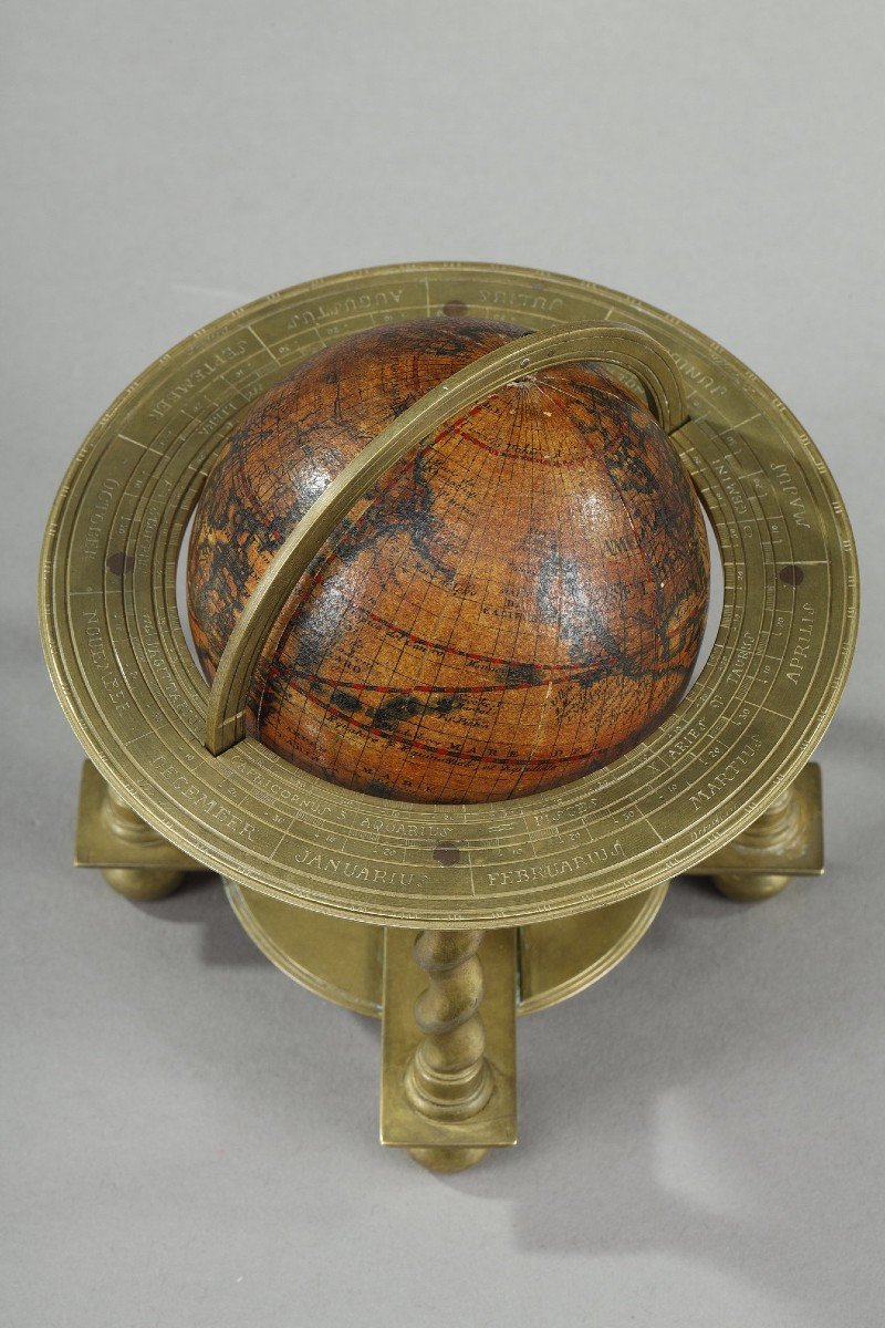 Rare Pair Of Celestial And Terrestrial Table Globes, By Vincenzo Coronelli, 1697-photo-5