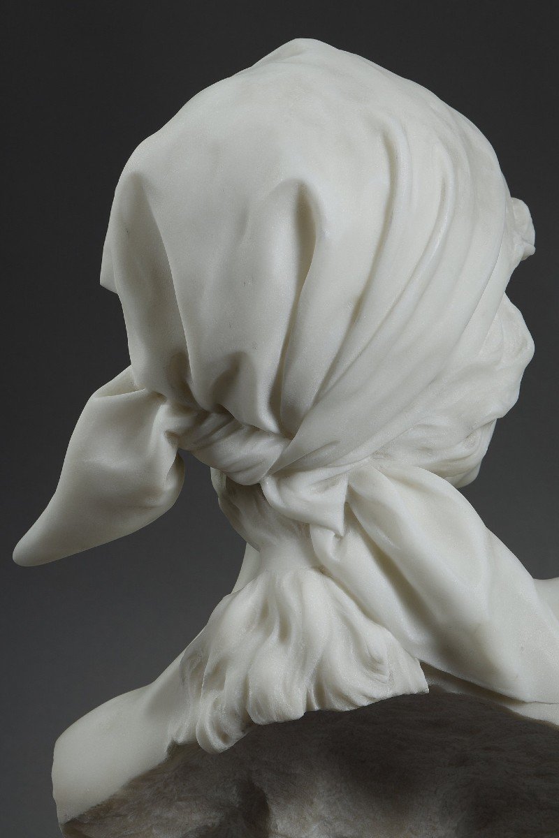 Marble Bust Of The “girl From Bohemia” By Emmanuel Villanis-photo-5