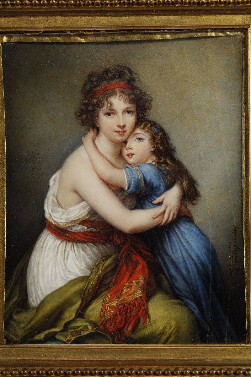 Portrait De Madame Vigée-lebrun Et De Sa Fille d'Après Elisabeth Vigée-lebrun (1755-1842)-photo-2